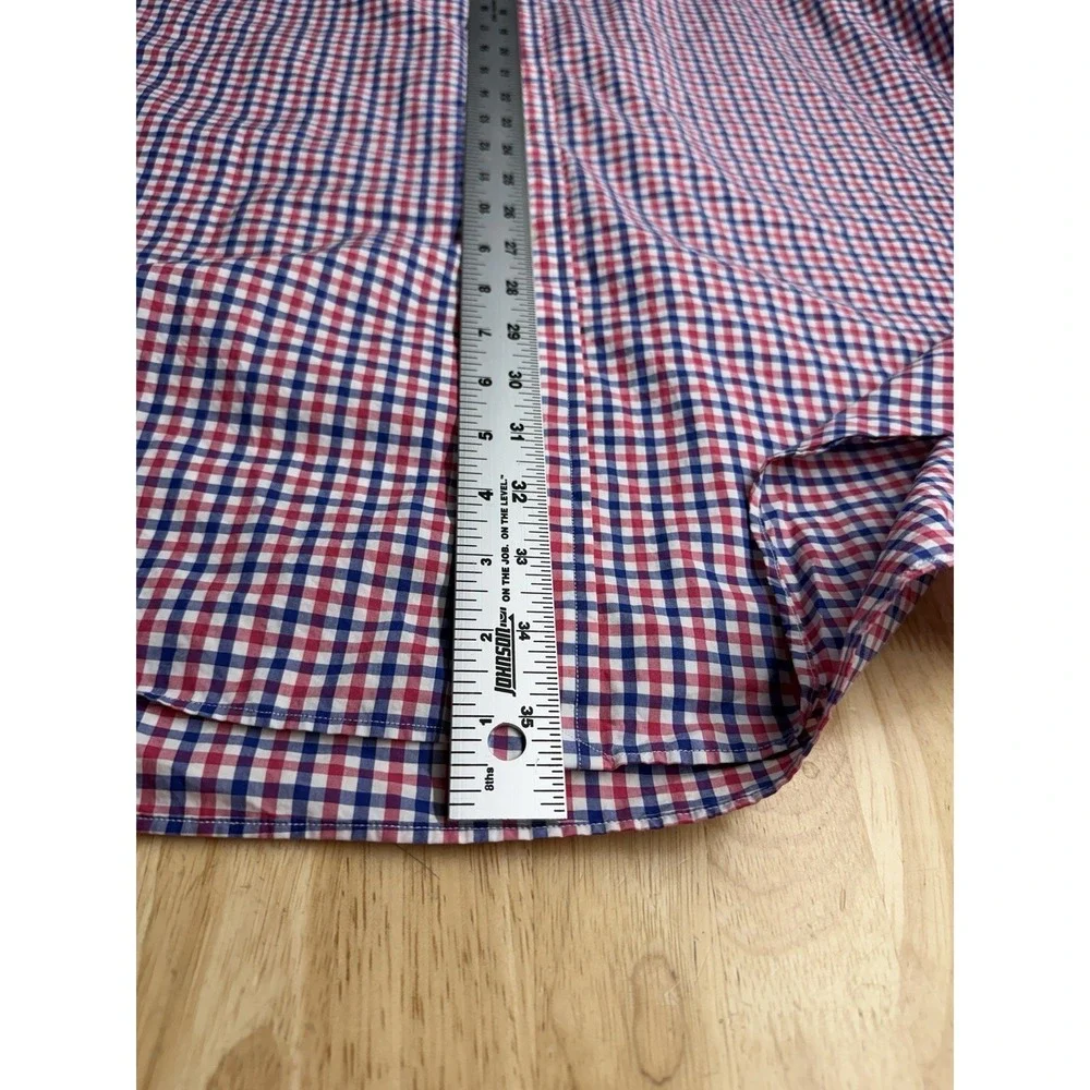 Polo Ralph Lauren Red White Blue Check Button Down Shirt 3XLT Tall Men Preppy